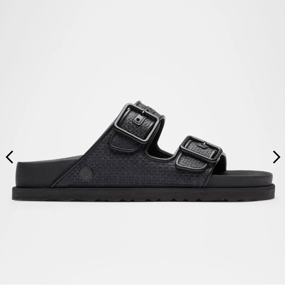 1774 Birkenstock Black Raffia Sandals